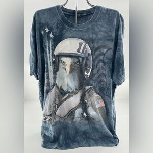 Quail Hollow T Shirt VTG Mens XL Blue Tie Dye Bald Eagle Y2K Military Patriotic